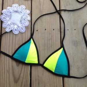 PINK victoria’s secret Neon Triangle Bikini Top